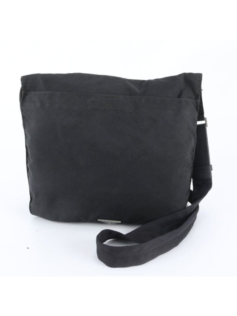Prada White Tag Tessuto Nylon Triangle Logo Leather Shoulder Bag Crossbody
